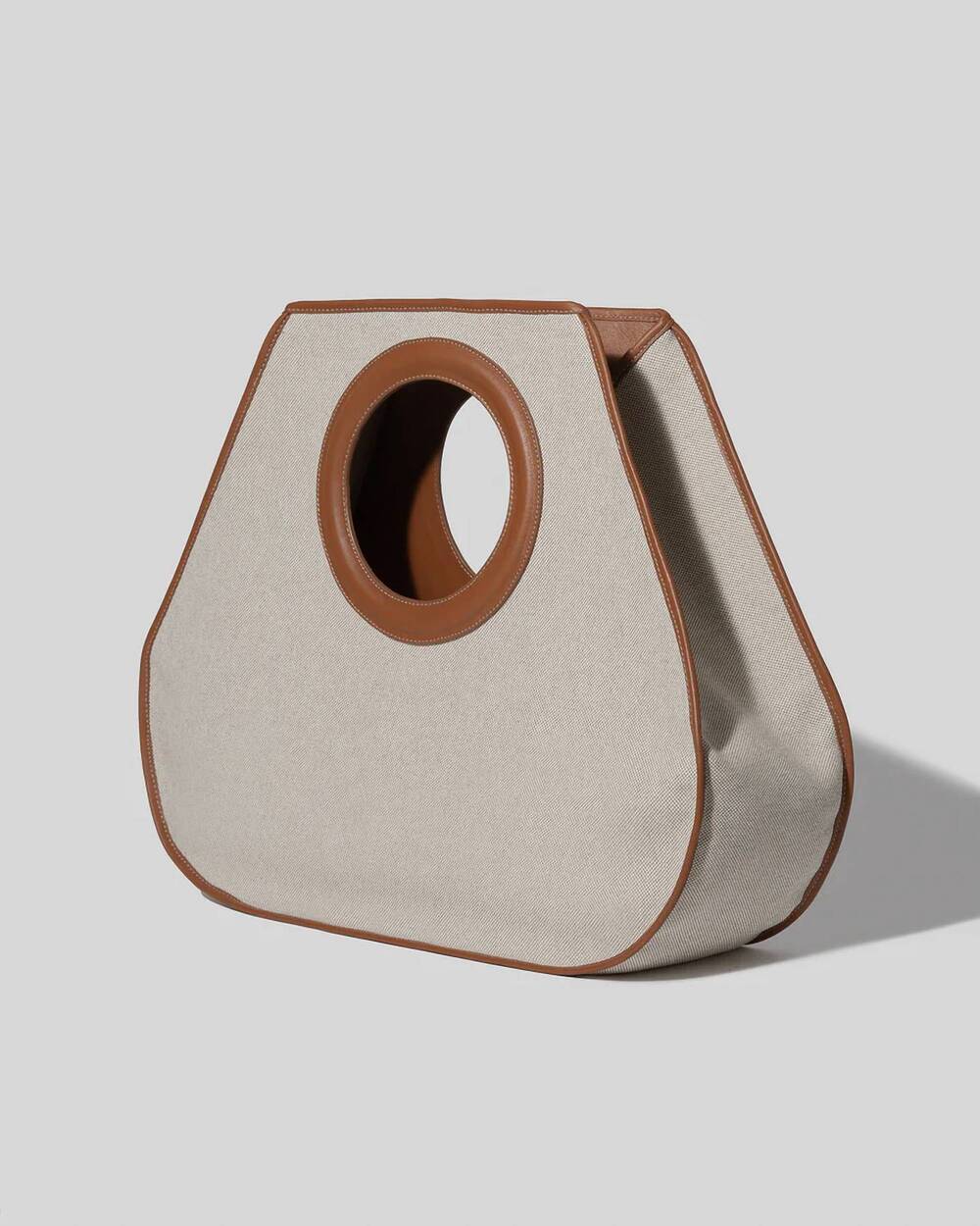 NEW HEREU women's roda large canvas tote bag in beige/tan
